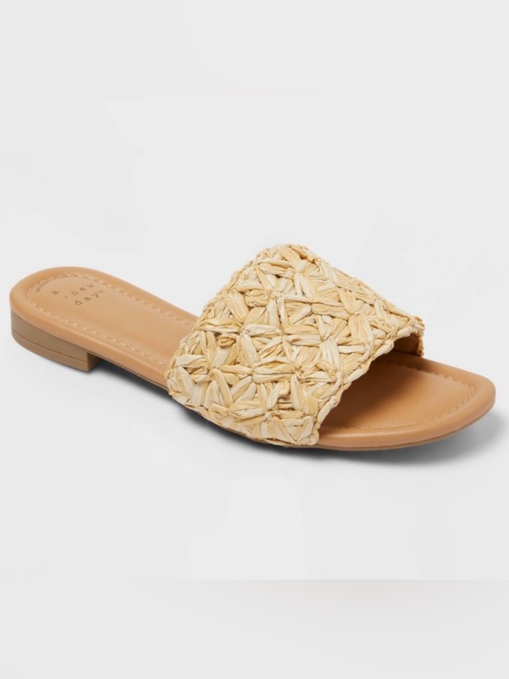 Woven Tan Jolie Slide Sandals